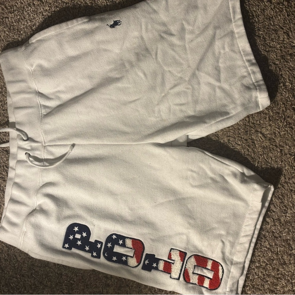 Polo Ralph Lauren White Shorts with USA Flag Graphic